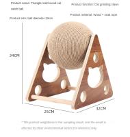 Juguete Para Gatos De Madera Con Pelota Y Pared De Rascado Para Uñas Duradero Plataforma De Subida Con Correa De Hemp Regalo Para Mascotas - details 8
