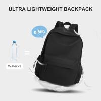 Mochila Escolar Negra, Linda mochila para adolescentes de la escuela, mochila casual, mochila Ligera, Negro - details 2