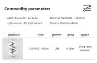 Lámpara De Pared LED Minimalista Nórdica Para Dormitorio Y Sala De Estar En Blanco Negro Y Oro Iluminación Decorativa Para Pasillo Y Corredor - details 10