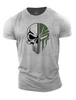 Camiseta De Moda Para Hombres Verano 2025 Estampado 3D Militar Con Calavera Fitness Ropa Deportiva Transpirable Ligera Y De Secado Rápido Para Compras - details 6