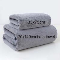 Juego De Toallas De Baño De Poliéster Y Algodón Tejido De Punto Terciario Coral Fleece Grueso Color Sólido Suave Y Absorbente Para Uso Doméstico Y Gimnasio Toallas Para Lavar La Cara - details 2