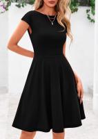 Vestido Sin Mangas De Color Puro Elegante Y Sencillo Para Mujer Vestido De Moda Europea Y Americana 2025 Estilo Office Lady De Cintura Natural Y Longitud De Rodilla - details 6