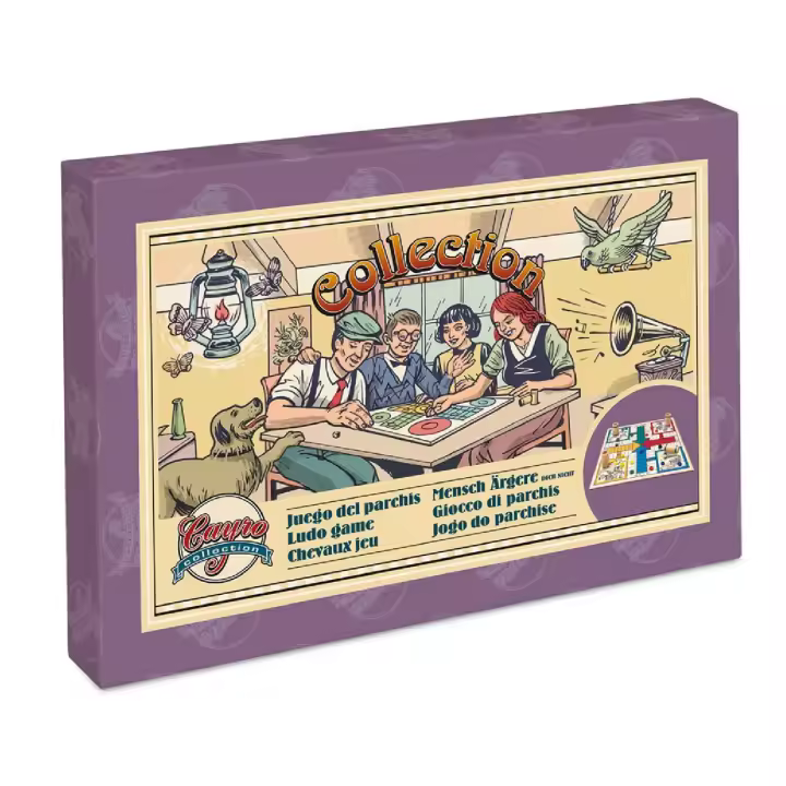 Cayro - Parchís - + 8 Años - Fichas, Dados y Cubiletes de Madera - Juego de Mesa para Niños y Adultos - Caja Retro y 1 Bolsa de Tela - 2 a 4 Jugadores - 1