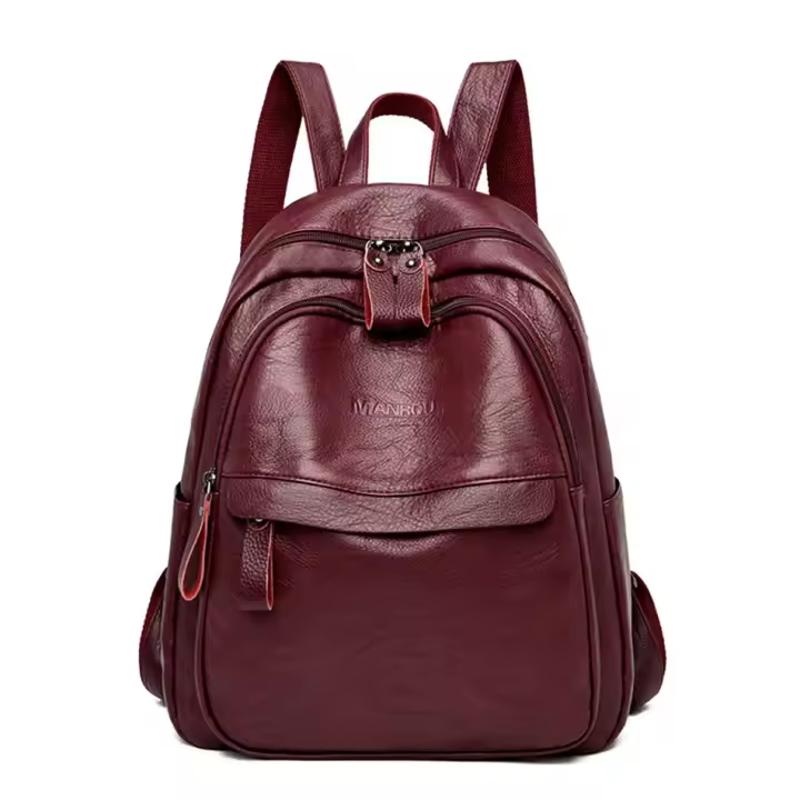 Mochila De Cuero Para Mujer 2024 Alta Calidad Bolsa De Lujo Diseñadora Gran Capacidad Casual Mochilas Sac a Dos Para Niñas - 1