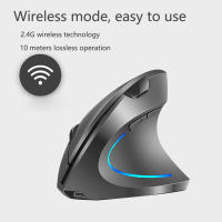 Ratón Vertical Inalámbrico Recargable Ergonómico, 3 Niveles de DPI, Luz Fluente RGB, Juguete Sin Cable - details 2