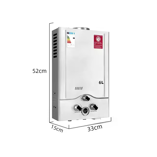 Calentador de agua de Gas LPG de 6L/8L, caldera de Gas propano sin tanque de acero inoxidable con Kit de ducha, electrodoméstico para acampar,16 kW LPG Calentador de agua a gas - 1