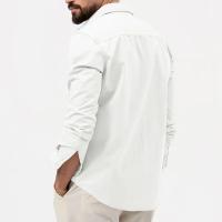 Camisa Táctica De Verde Militar Para Hombres Con Dos Bolsillos En La Cara Cuello En V Manga Larga Estilo Safari Casual - details 4