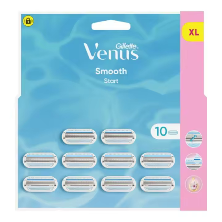 Gillette Venus Smooth Start XL - 10 cabezales de repuesto de triple hoja - 1
