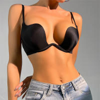 Sujetador De Push up Para Mujer Sin Espalda Estilo Sexy Recogedor Invisibles Sin Costuras De Corte Profundo Bragas De Boda Lencería Transparente Sin Aros - details 15