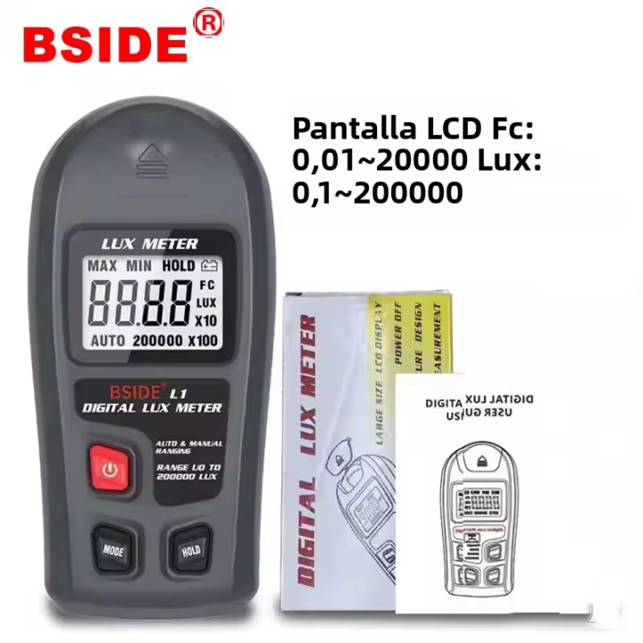 BSIDE L1 Medidor De Luz Digital Profesional 200000 Lux Medidor De Iluminación FC Pantalla LCD Alta Precisión Prueba De Luz - 1