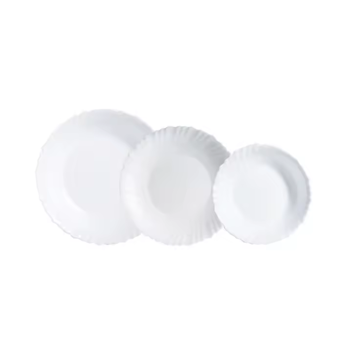 Vajilla Feston Luminarc 18 piezas 6 servicios vidrio opal blanco - 1