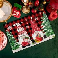 Mantelos De Lino Navideños Con Diseño De Árboles Nieve Y Gnomos Tapetes De Mesa Ecológicos Para El Hogar Y Hoteles - details 7