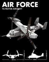 Bloques De Construcción Para Avión Rotor Inclinado VMM-22 460Pcs Kit De Modelado Militar Para Niños Y Adultos Juguete Educativo - details 3