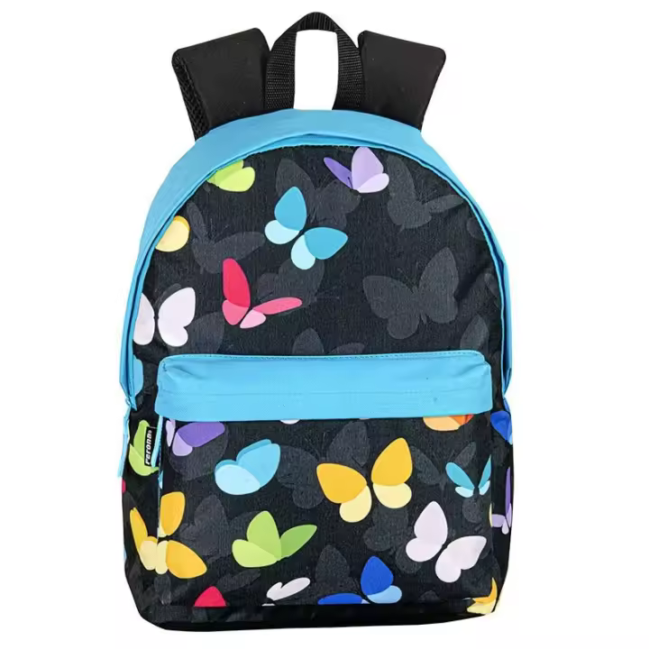 Mochila Mariposas 43cm. Mochila ergonómica con amplio espacio. Diseño resistente y versátil para llevar tus pertenencias con estilo. - 1