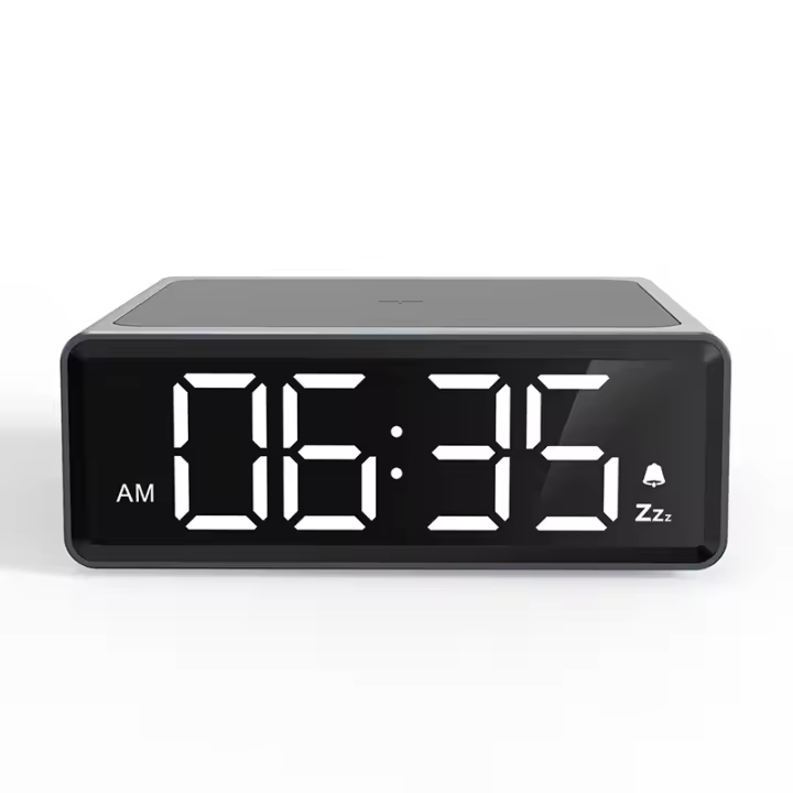 NOKLEAD Reloj De Alarma Digital Con Cargador Inalámbrico Para Teléfono Luz LED Ajustable Brillo Y Función De Sueno Moderno Para Dormitorio - 1