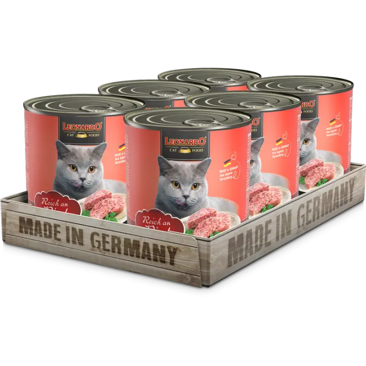 Pack 6X800 Gr - Leonardo Comida Húmeda para Gatos de Ternera - 1