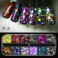 Polvo De Uñas Plateado Y Plateado Con Brillo 3D De 12 Celdas Decoración De Uñas Brillante Con Brillo Holográfico Accesorios Para Manicura - details 5