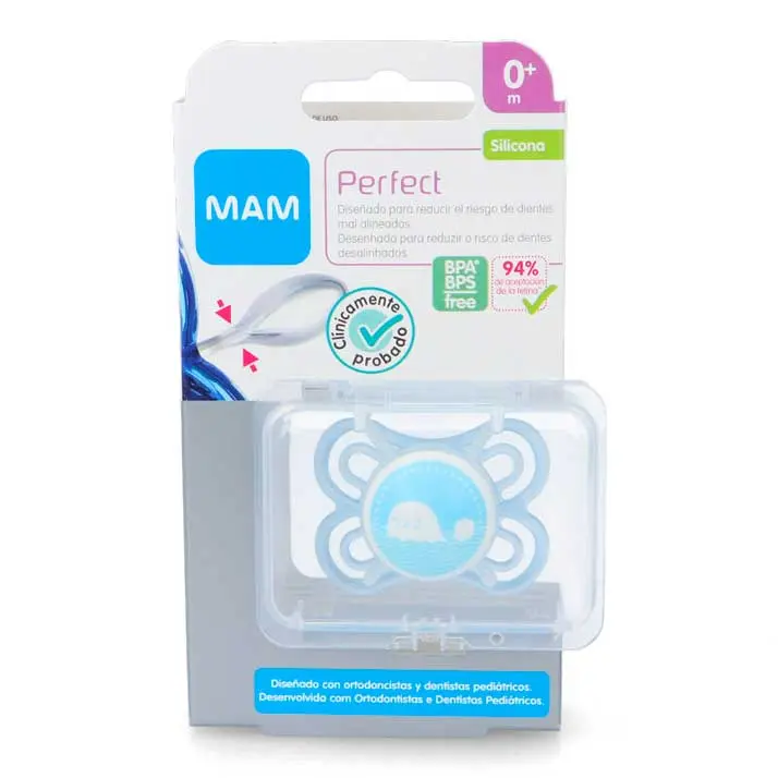 Mam Chupete Perfect 0+ Silicona 1 Ud Azul - 1