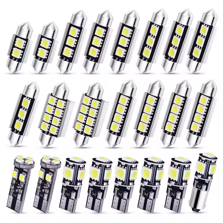 Kit De Luces LED Para Coche 23pcs 6500K T10 Ultra-Finas Luz Blanca Para Interior Mapa Maletero Placa De Licencia Iluminación De Vehículo - 1