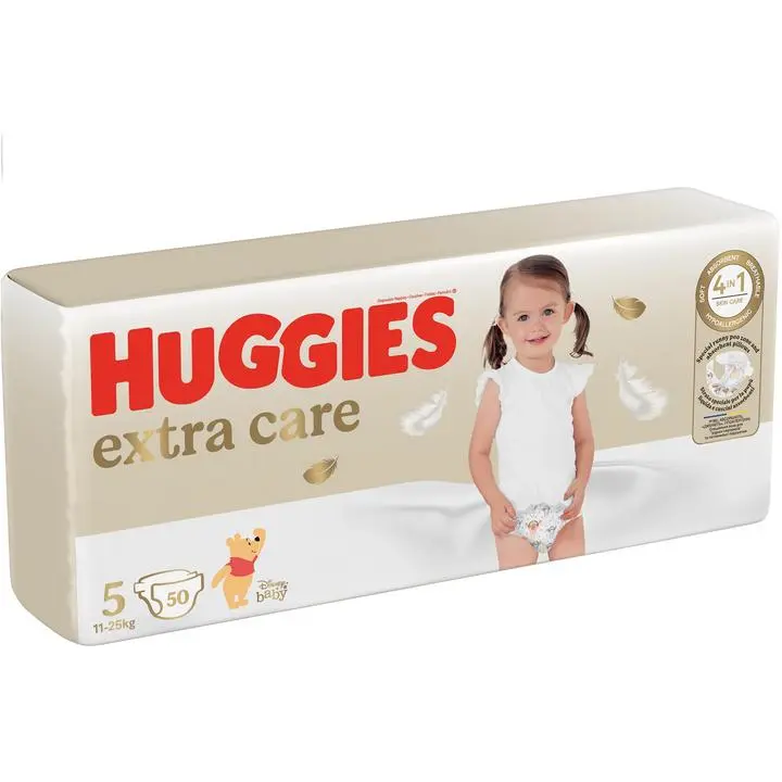 Huggies Extra Care - Braga ultra absorbente, talla 5 (12-17 kg), paquete de 50 pañales - 1