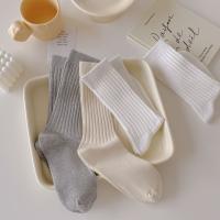 Calcetines De Algodón Para Mujer Estilo Japonés Y Coreano De Color Sólido Negro Blanco Gris Calcetines Largos De Escuela - details 6