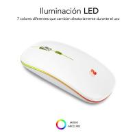 Ratón Inalámbrico por Bluetooth Subblim LED Dual Flat/ Batería recargable/ Hasta 1600 DPI/ Blanco/Negro - details 1