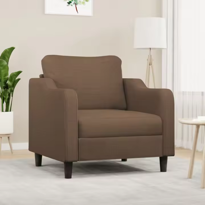 vidaXL Sillón de tela marrón 60 cm - 1