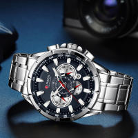 Reloj De Pulsera CURREN Para Hombre Resistente Al Agua Cronógrafo Militar De Acero Inoxidable Estilo Deportivo Y Casual - details 11