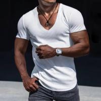 Verano Cómode Nuevo V-Cuello camiseta de los hombres Venta Caliente Fashion casual ropa de Hombre - details 2