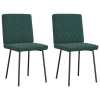 vidaXL Sillas de comedor 2 unidades terciopelo en color Negro/Marrón/Verde oscuro y más | cómodas modernas ergonómicas para comedor cocina salón hogar - details 2