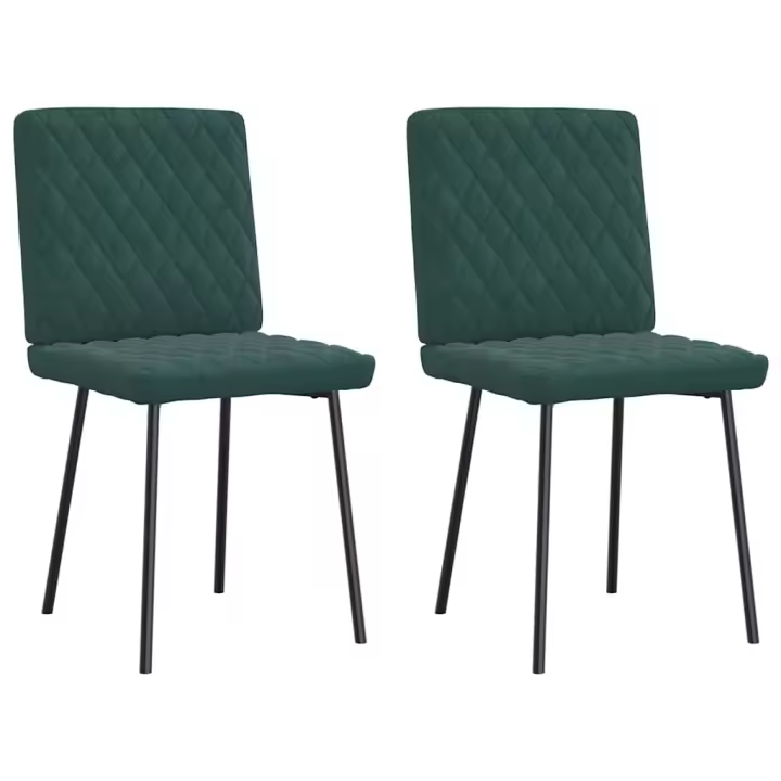 vidaXL Sillas de comedor 2 unidades terciopelo en color Negro/Marrón/Verde oscuro y más | cómodas modernas ergonómicas para comedor cocina salón hogar - 1