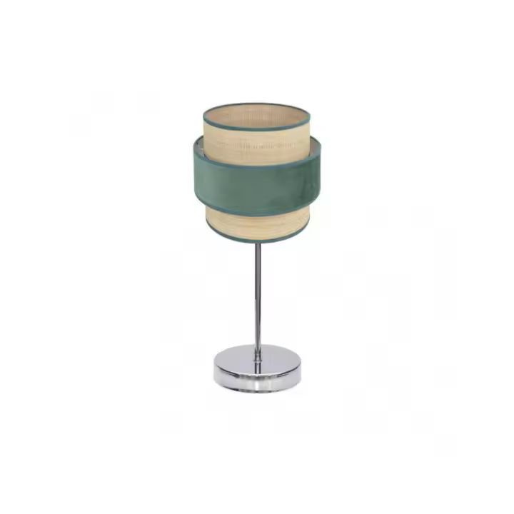 Fabrilamp - Sobremesa Reyes 1xe14 Cromo/natural-verde 43x18x18 cm - 1