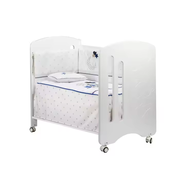CAMA LOVELY PREMIUM+SET CAMA60X120 (COLCHA+PÁRA-CHOQUES+ALMOFADA)-ALGODÃO-MOD. OSO AMOROSO-AZUL - 1