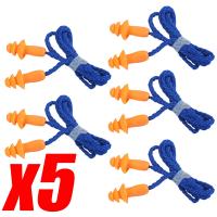 1/5/10 Pares De Tapones Para Los Oídos De Silicona Con Cordón Cancelación De Ruido Protector Reutilizable Anti-Ruido Adecuado Para Adultos Y Niños - details 6