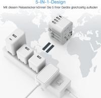 TESSAN Adaptador De Viaje Universal Con USB Y Tipo C Cargador De Pared Todoterreno Para Viaje a EU UK AUS Adaptador De Enchufe Internacional - details 2