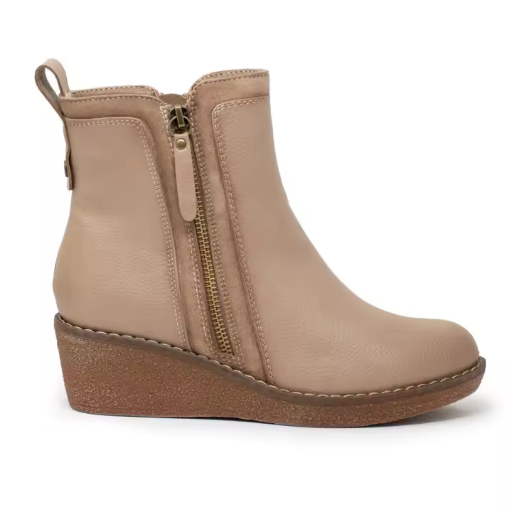 HISPAFLEX 2417BE Botines casual  mujer 33852 24I BOTIN CREMALLERA VISTA BEIGE - 1
