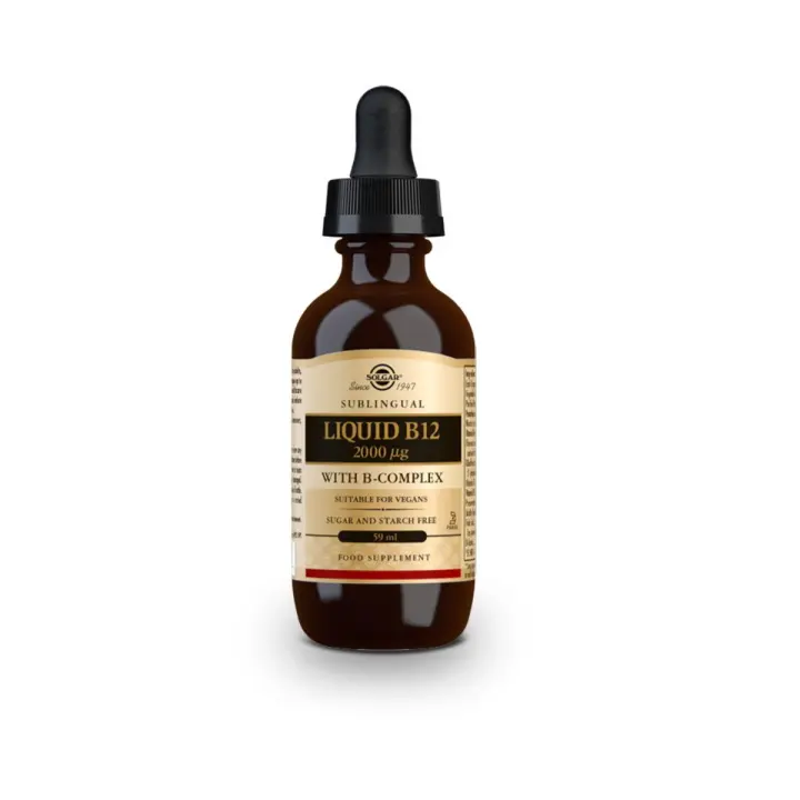Solgar Vitamina B12 Líquida Sublingual 59 Ml de 2000 μg - Fácil de Tomar - Apto para Veganos - 1
