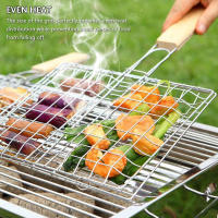Red De Barbacoa En Acero Inoxidable Cesta De Asado Para Pescado Camarones Verduras Carne Herramienta De Relleno Plegable Para BBQ - details 4