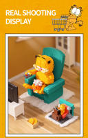 Bloques De Construcción Garfield Sentado En Un Sofá Con Figuras Miniatura Juego Educativo DIY Para Niños Escena Clásica De Anime - details 12
