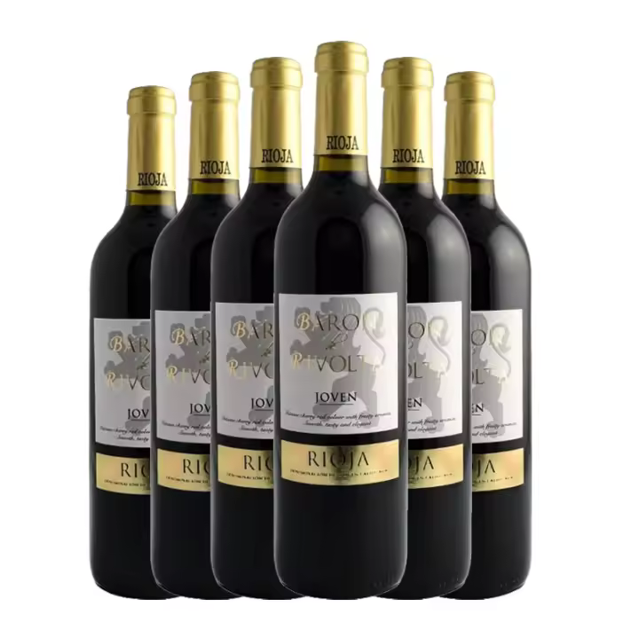 Vino tinto joven Barón de Rivolta 75 cl x 6 botellas. Total 4.5 litros - 1