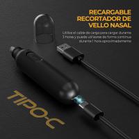Cortapelos Nariz y Oreja Profesional Indoloro,Quita Pelos Resistente Agua USB recargable,IPX7 Impermeable - details 2