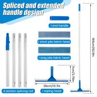 Cepillo De Limpieza De Ventanas Ajustable Con Mango Extensible Doble Cara Limpia De Vidrio Con Esponja De Silicona Herramienta De Limpieza Para El Hogar - details 4