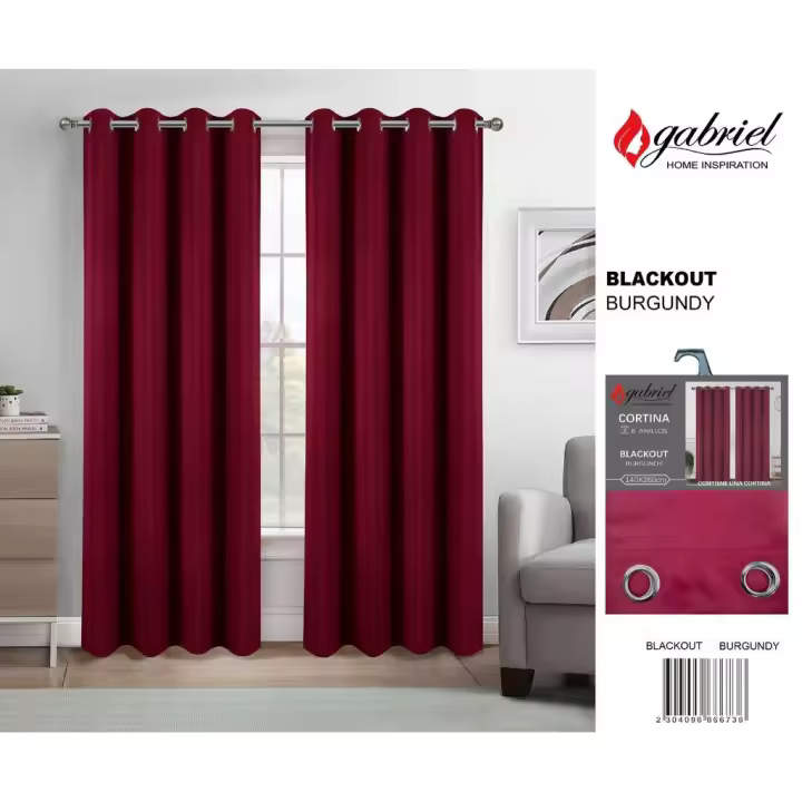 CORTINA BLACKOUT- OPACO DE 140X260CM CON 8 ANILLAS - 1