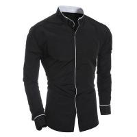 Camisa De Manga Larga Para Hombre Estilo Coreano Slim Fit Color Sólido Casual Primavera Y Otoño Cierre Único Poliéster - details 3