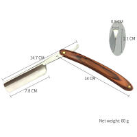 Afeitadora Manual YINTAL Para Hombres Cuchillo De Afeitar Clásico Con Mango De Madera De Bécquer Hoja De Acero Carbono Afeitado Corporal Y Facial - details 1