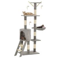 vidaXL Rascador para Gatos Poste Sisal 138 cm Árbol Arañar Juguete Color Azul oscuro,  Beige,  Gris y mas - details 2