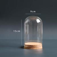 Jarrón De Vidrio Con Cubierta De Flores Preservadas Y Base De Madera Moderno Estable Para Decoración De Mesa Halloween Bodas Oficina Habitación - details 5