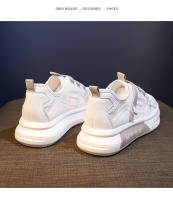 Zapatos Blancos Pequeños Transpirables Verano Suela Gruesa Antideslizante Casual Para Mujer Zapatos De Tela De Malla Cómodos Y Versátiles - details 1