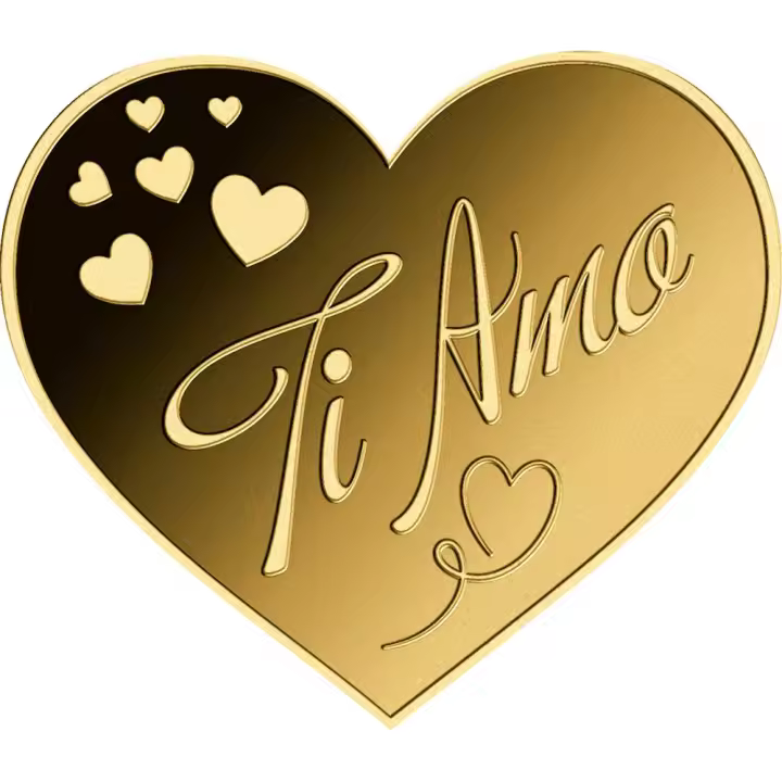 I LOVE YOU Te Quiero 1/1000 Oz Moneda Gold 3000 Francs Chad 2023 - 1
