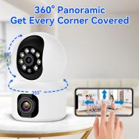 Lente dual y monitor de pantalla dual Cámara WiFi, Cámara IP PTZ inalámbrica para vigilancia del hogar, Monitor de Video de seguridad inteligente, 2k, pantallas duales, 4MP, WIFI, Audio bidireccional para bebés y Mascotas - details 0